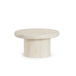 Table basse de salon ronde en bois de manguier d75 juarez