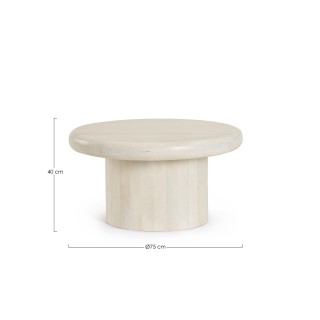 Table basse de salon ronde en bois de manguier D75 JUAREZ - HELLIN