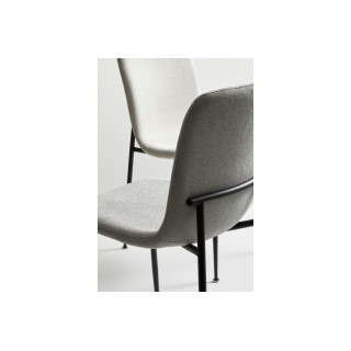 Chaise design en tissu et pieds en métal noir (lot de 4) BREDA - HELLIN