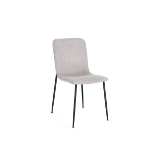 Chaise design en tissu et pieds en métal noir (lot de 4) BREDA - HELLIN