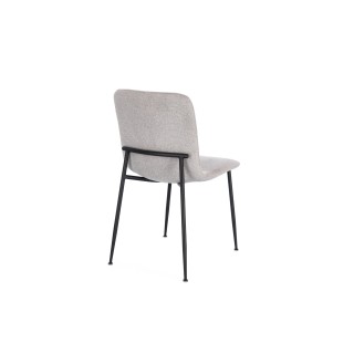 Chaise design en tissu et pieds en métal noir (lot de 4) BREDA - HELLIN