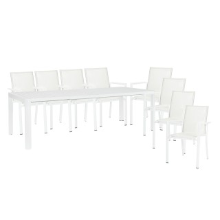Table de jardin extensible 180240 et 8 chaises empilables avignon
