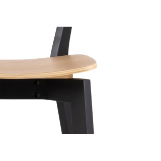 Table de bar et 4 chaises hautes au style scandinave en bois LETA - HELLIN