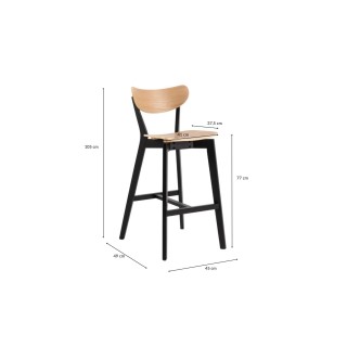 Table de bar et 4 chaises hautes au style scandinave en bois LETA - HELLIN