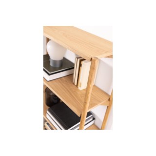Bibliothèque scandinave en chêne clair 4 tablettes BRENDA - HELLIN