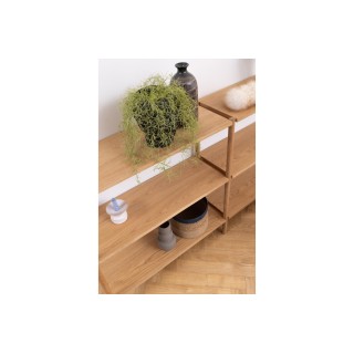 Bibliothèque double scandinave en chêne clair 4 tablettes BRENDA - HELLIN