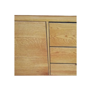 Buffet bas en bois : 2 portes et 3 tiroirs Style vintage  MALLET | Hellin