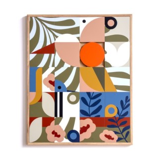 Tableau en bois taquin faune et flore 63 x 78 BLOUMA - HELLIN
