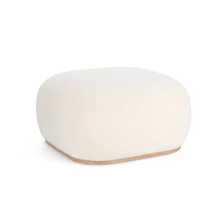 Pouf carre bouclette blanc ivoire l68 stratus