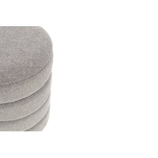 Pouf contemporain rond en tissu bouclette (set de 2) KARENINE - HELLIN