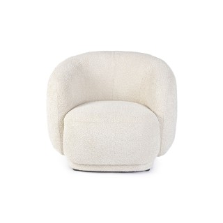 Fauteuil 1 place en tissu bouclette beige ELLA - HELLIN