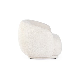 Fauteuil 1 place en tissu bouclette beige ELLA - HELLIN