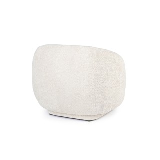 Fauteuil 1 place en tissu bouclette beige ELLA - HELLIN