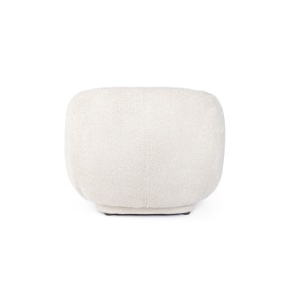 Fauteuil 1 place en tissu bouclette beige ELLA - HELLIN