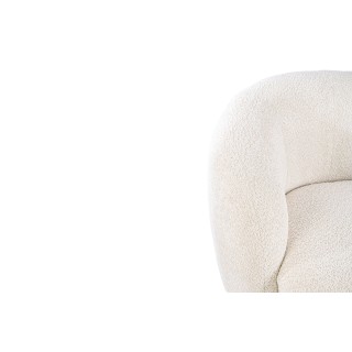 Fauteuil 1 place en tissu bouclette beige ELLA - HELLIN