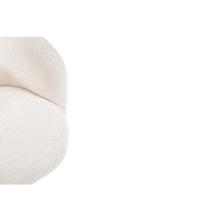 Fauteuil 1 place en tissu bouclette beige ELLA - HELLIN