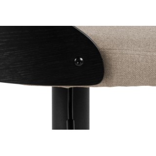 Tabouret de bar assise en tissu piétement en métal noir (lot de 2) - LUCKI