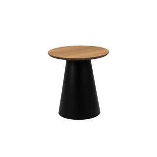 Bout de canape rond en bois et metal d45 girolle