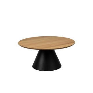 Table basse ronde en bois et métal D85 GIROLLE - HELLIN