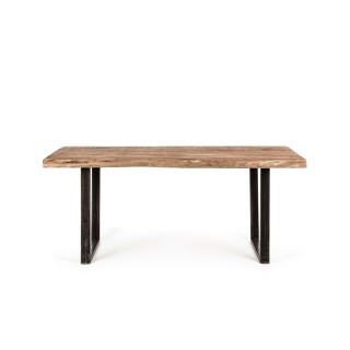 Table a manger bois massif et metal 6 personnes l180 connemara