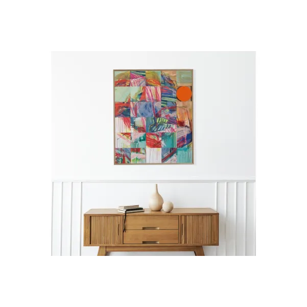 Tableau en bois taquin 78 x 93 de Nathalie Gallet Météorites XL - HELLIN