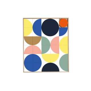 Tableau en bois taquin chromatique pop 78 x 93 bilbo