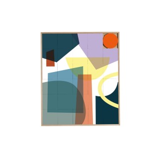 Tableau en bois taquin street art graphique 78 x 93 kalio