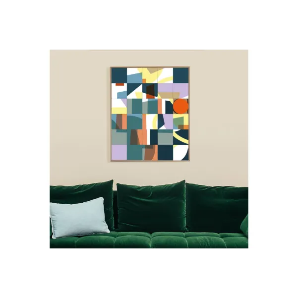 Tableau en bois taquin street art graphique 78 x 93 Kalio - HELLIN