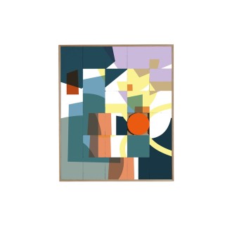 Tableau en bois taquin street art graphique 78 x 93 Kalio - HELLIN