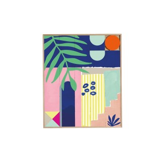 Tableau en bois taquin esprit estival 78 x 93 clapotis