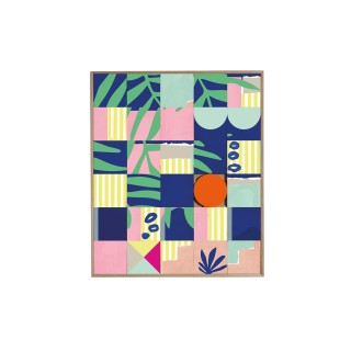 Tableau en bois taquin esprit estival 78 x 93 Clapotis - HELLIN