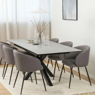 Table de salle à manger rectangulaire extensible en céramique L168/210 NEIVA - HELLIN