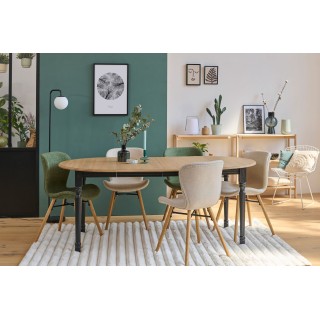 Table ronde extensible bois massif : trois rallonges centrales