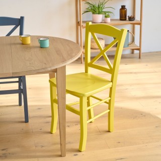 Table ronde extensible Victoria : trois rallonges et pied renfort