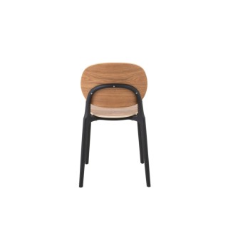 Chaise de salle à manger naturel/noire style japandi (lot de 2) - HELLIN