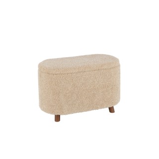 Banc coffre 1 place en tissu peluche beige L80 GRIZZLY - HELLIN