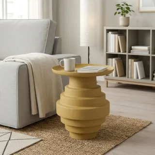 Table basse ronde design en métal coloré D36 MARLO - HELLIN