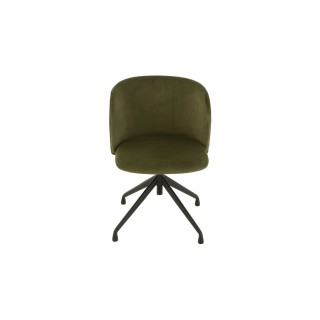 Chaise pivotante réglable en hauteur en velours MIA - HELLIN