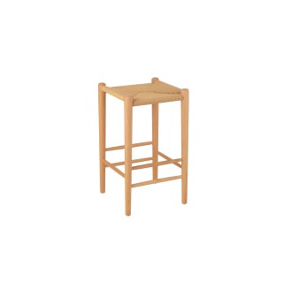 Tabouret de bar en corde et bois leo