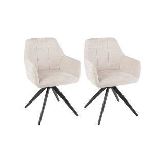 Chaise en metal et velours texture lot de 2 lucie