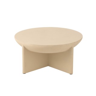 Table basse ronde organique en bois beige d90 milly