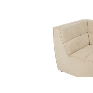 Fauteuil chauffeuse d'angle lounge en velours côtelé LORENZO - HELLIN