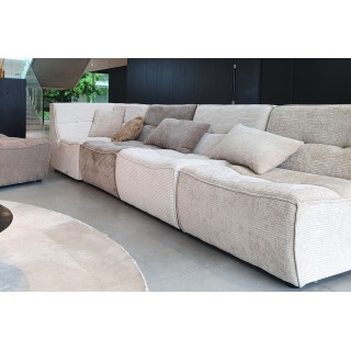 Pouf rectangulaire lounge en velours côtelé LORENZO - HELLIN
