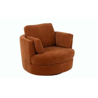 Fauteuil pivotant a 360 en velours texture angel