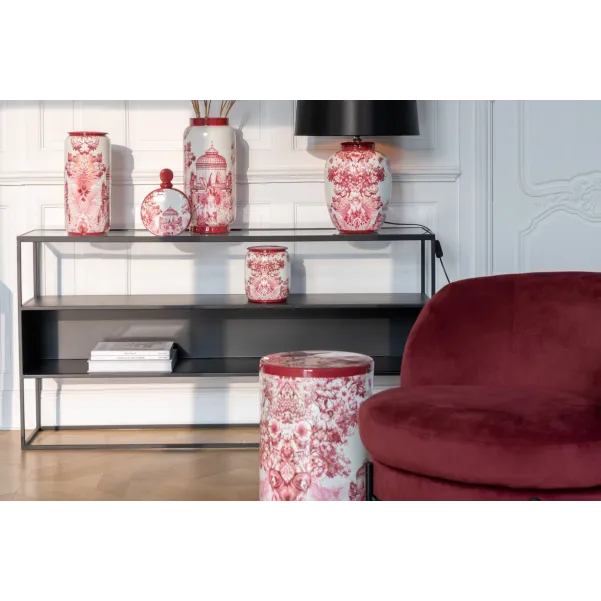 Console avec niche en métal noir et verre L140 LUCE - HELLIN