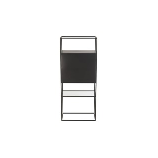 Bibliothèque en métal noir et verre 4 étagères LUCE - HELLIN