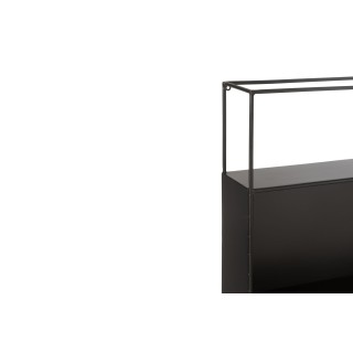Étagère murale rectangulaire en métal noir et verre LUCE - HELLIN