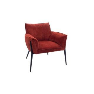 Fauteuil de salon en velours chenille BRIT - HELLIN