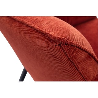 Fauteuil de salon en velours chenille BRIT - HELLIN