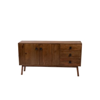 Buffet bas en manguier 2 portes 3 tiroirs l150 gil